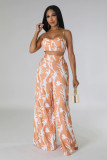 Print Cami Top and High Waist Wide Leg Pants Two Piece Set