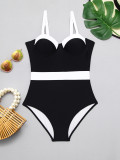 Contrast Color One-piece Swimsuit