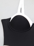 Contrast Color One-piece Swimsuit