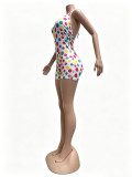Fashion Polka Dot V-Neck Halter Backless Slim Rompers