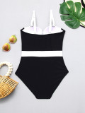 Contrast Color One-piece Swimsuit
