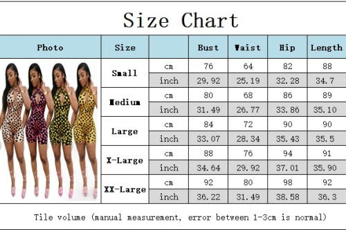 Fashion Polka Dot Low Back Keyhole Halter Slim Rompers