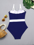 Contrast Color One-piece Swimsuit