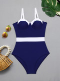 Contrast Color One-piece Swimsuit
