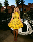 Fashion Polka Dot Halter Low Back Dress