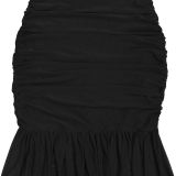 Fashion Solid Mesh Off Shoulder Twist Ruched Maxi Dress