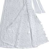 Sexy Deep-V Hollow Out Lace Slit Dress