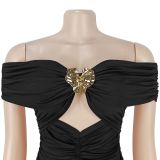 Chic Sexy Off-Shoulder High Slit Maxi Evening Dress