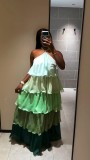 Halter Neck Sleeveless Layered Maxi Dress