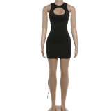 Sexy Sleeveless Hollow Out Lace-Up Club Dress