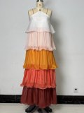 Halter Neck Sleeveless Layered Maxi Dress
