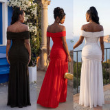 Chic Sexy Off-Shoulder High Slit Maxi Evening Dress