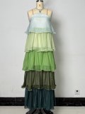 Halter Neck Sleeveless Layered Maxi Dress