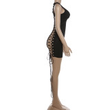 Sexy Sleeveless Hollow Out Lace-Up Club Dress