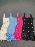 Elegant Sleeveless Rhinestone Flower Party Dress