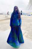Print Fashion Long Sleeve Maxi Dress