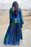 Print Fashion Long Sleeve Maxi Dress