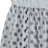 Elegant Polka Dot Print Mesh Off Shoulder Ruched Maxi Dress
