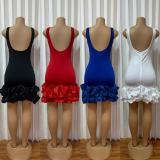 Sexy Ruffles Sleeveless Low Back Party Dress