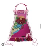 Retro Print Halter Drawstring Lace-up Dress