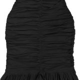 Elegant Solid Halter Low Back Split Bodycon Maxi Dress