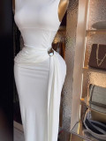 Sexy Sleeveless Bodycon Solid Maxi Dress