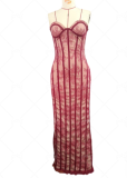 Sexy Strapless Jacquard Mesh Evening Dress