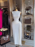 Sexy Sleeveless Bodycon Solid Maxi Dress