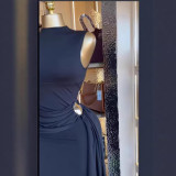 Sexy Sleeveless Bodycon Solid Maxi Dress