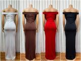 Sexy Off Shoulder Bodycon Maxi Dress