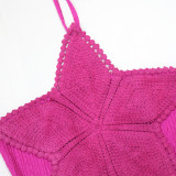 Solid Halter Crop Top Two Piece Pants Set