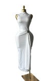 Sexy Sleeveless Bodycon Solid Maxi Dress
