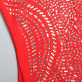 Rhinestone Sexy Strap Maxi Evening Dress