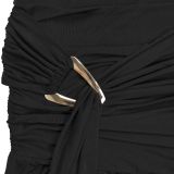 Sexy Slash Shoulder High Slit Mesh Maxi Evening Dress