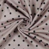 Polka Dot Deep-V Neck Ruffle Bodycon Dress