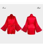 Women Sequin Patchwork Tie Waist Leisure Home Robe