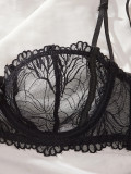 Women French Lace Bra and Thong Sexy Lingerie Set