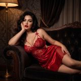 Red Sexy Lace Hollow Out Camisole Night Dress
