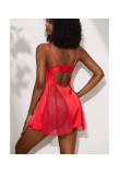 Women Floral Embroidered Soft Underwire Lace Patchwork Sexy Slip Dress