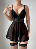 Black See Through Dress with Thong Sexy Lingerie