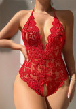 Women Red Lace Sexy Teddy Lingerie