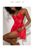 Women Floral Embroidered Soft Underwire Lace Patchwork Sexy Slip Dress