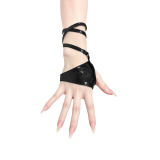 PU Leather Gloves Punk Rivet Chain Street Dance Cosplay Accessories