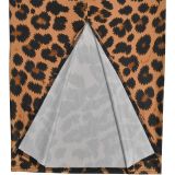 Leopard Print Sexy Strap Lace Up Slit Back Long Bodycon Dress