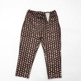 Sexy Print V-bar Crop Top and Capri Pants Two Piece Set with Headband