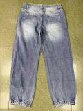 Fashion Rhinestone Elastic Hem Jeans with Overlay