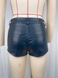 Fashion PU Leather Slim Shorts