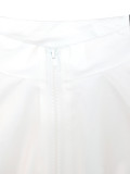 Color-blocke Patchwork Sports Drawstring Jacket and Shorts Two Piece Set