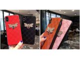 グッチ iphone xr/xs maxケースブランド アイフォン xs/xケース可愛いミツバチキラキラ iphone 8/7plusケースファッション大人気高級