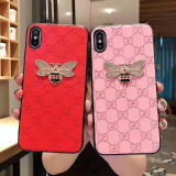 グッチ iphone xr/xs maxケースブランド アイフォン xs/xケース可愛いミツバチキラキラ iphone 8/7plusケースファッション大人気高級